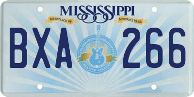 MS license plate BXA266