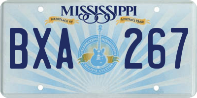 MS license plate BXA267