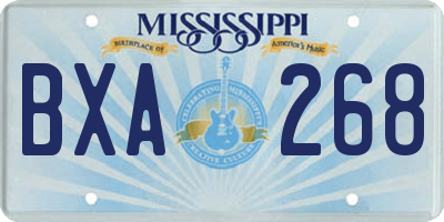 MS license plate BXA268