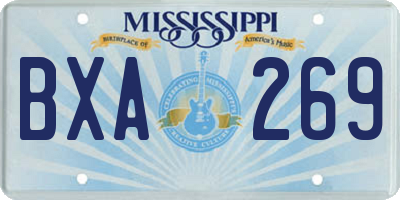 MS license plate BXA269