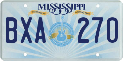 MS license plate BXA270