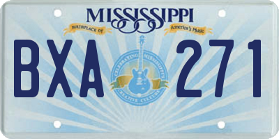 MS license plate BXA271