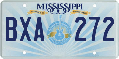 MS license plate BXA272