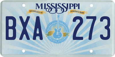 MS license plate BXA273