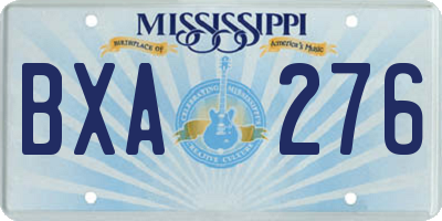MS license plate BXA276