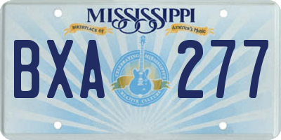 MS license plate BXA277