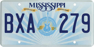 MS license plate BXA279