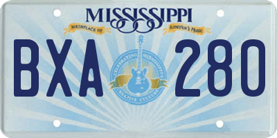 MS license plate BXA280