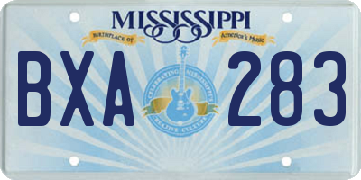 MS license plate BXA283