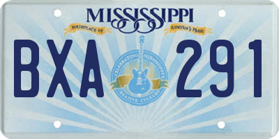 MS license plate BXA291