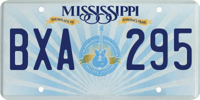 MS license plate BXA295