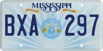 MS license plate BXA297