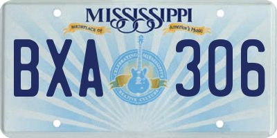 MS license plate BXA306