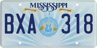 MS license plate BXA318