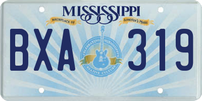 MS license plate BXA319
