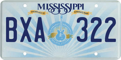 MS license plate BXA322