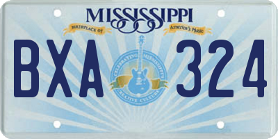 MS license plate BXA324