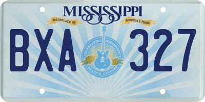 MS license plate BXA327