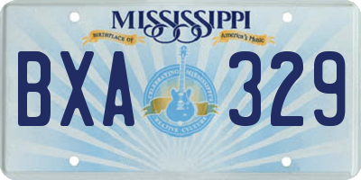 MS license plate BXA329