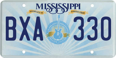 MS license plate BXA330
