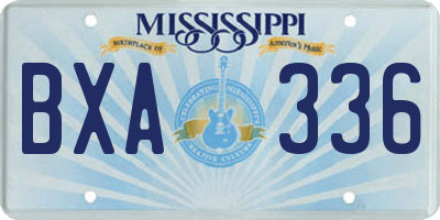 MS license plate BXA336