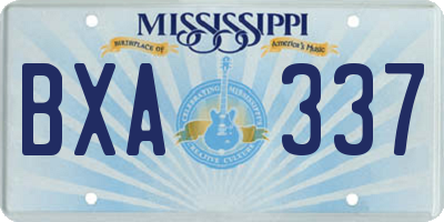 MS license plate BXA337