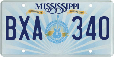 MS license plate BXA340