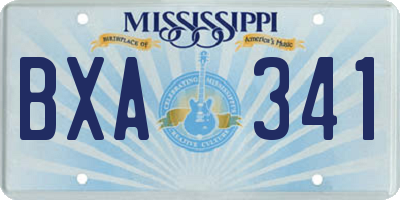 MS license plate BXA341