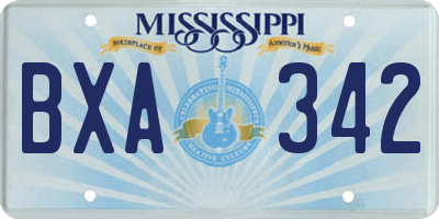 MS license plate BXA342