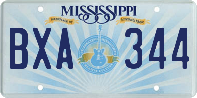 MS license plate BXA344