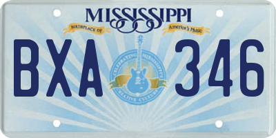 MS license plate BXA346