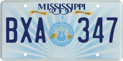 MS license plate BXA347