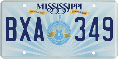 MS license plate BXA349