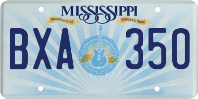 MS license plate BXA350