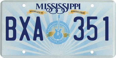 MS license plate BXA351
