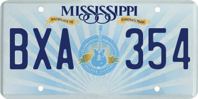 MS license plate BXA354