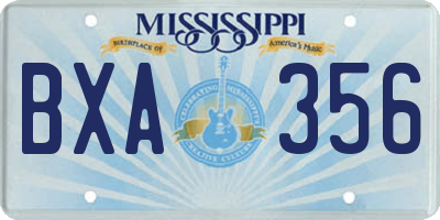 MS license plate BXA356