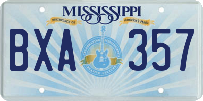 MS license plate BXA357