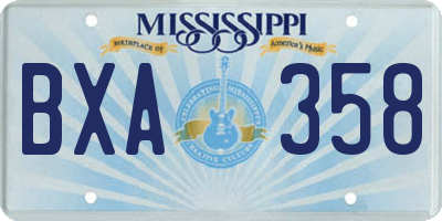 MS license plate BXA358