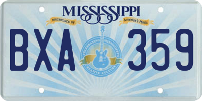 MS license plate BXA359