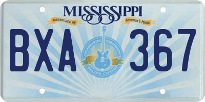 MS license plate BXA367