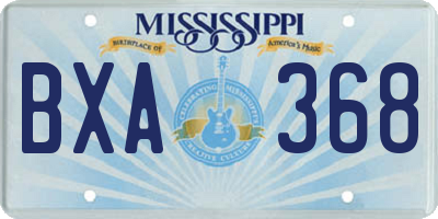 MS license plate BXA368