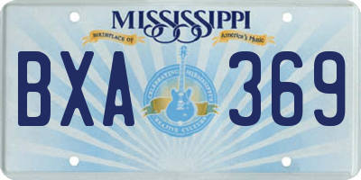 MS license plate BXA369