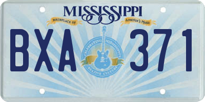 MS license plate BXA371