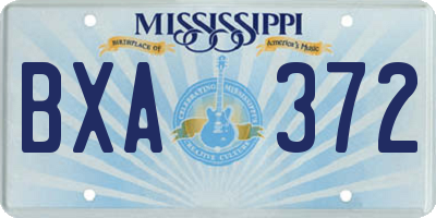 MS license plate BXA372