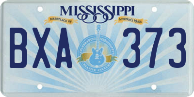 MS license plate BXA373