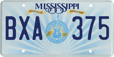 MS license plate BXA375