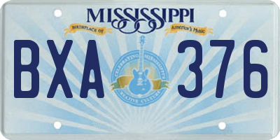 MS license plate BXA376