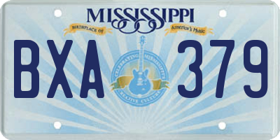 MS license plate BXA379