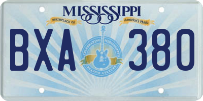 MS license plate BXA380